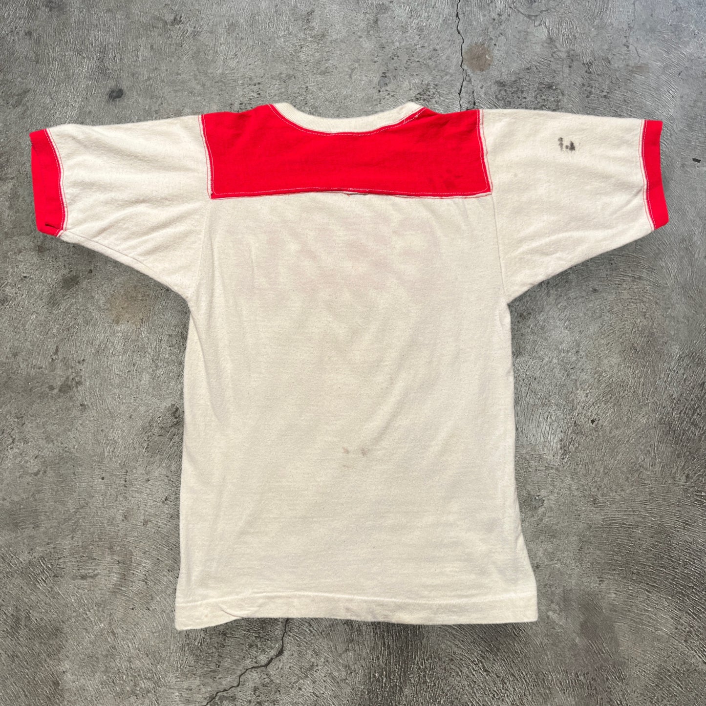 70s SHSU Ringer Tee White/Red Size Small