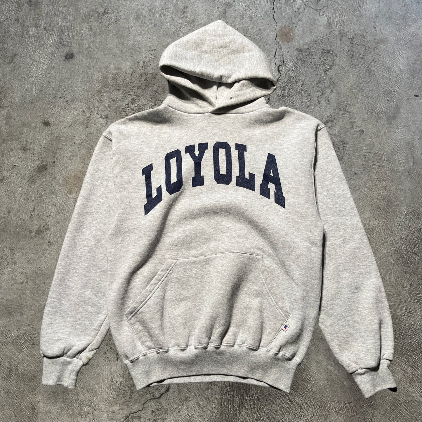 90s Loyola Russell Hoodie Grey Size Medium