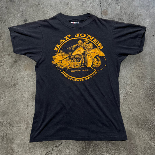 80s Hap Jones Motorcycle Tee Black Size Medium