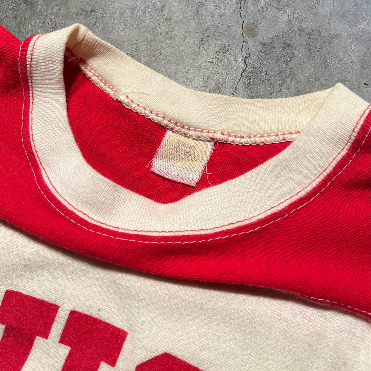 70s SHSU Ringer Tee White/Red Size Small