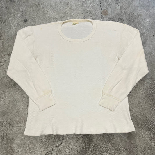 80s Waffle Thermal Shirt White Size XL