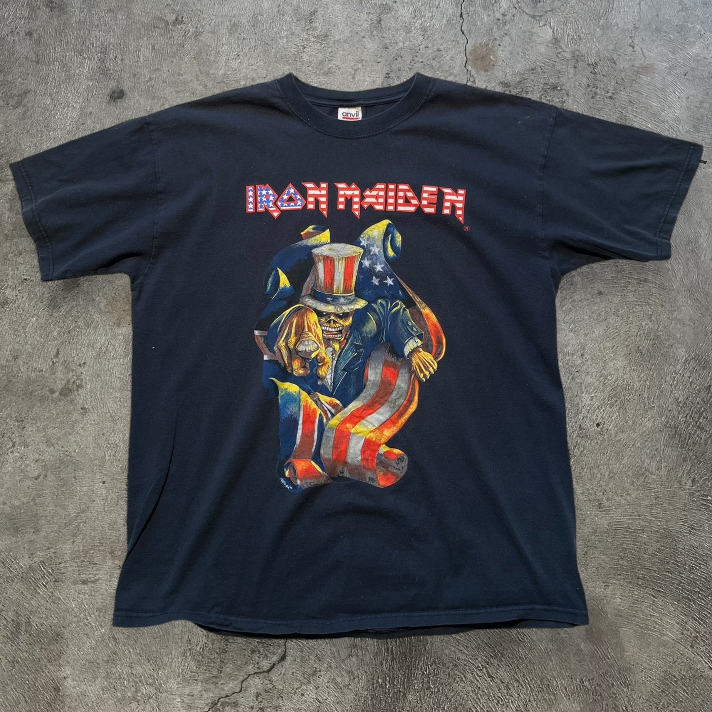 2001 Iron Maiden Uncle Sam Tee Black Size XL