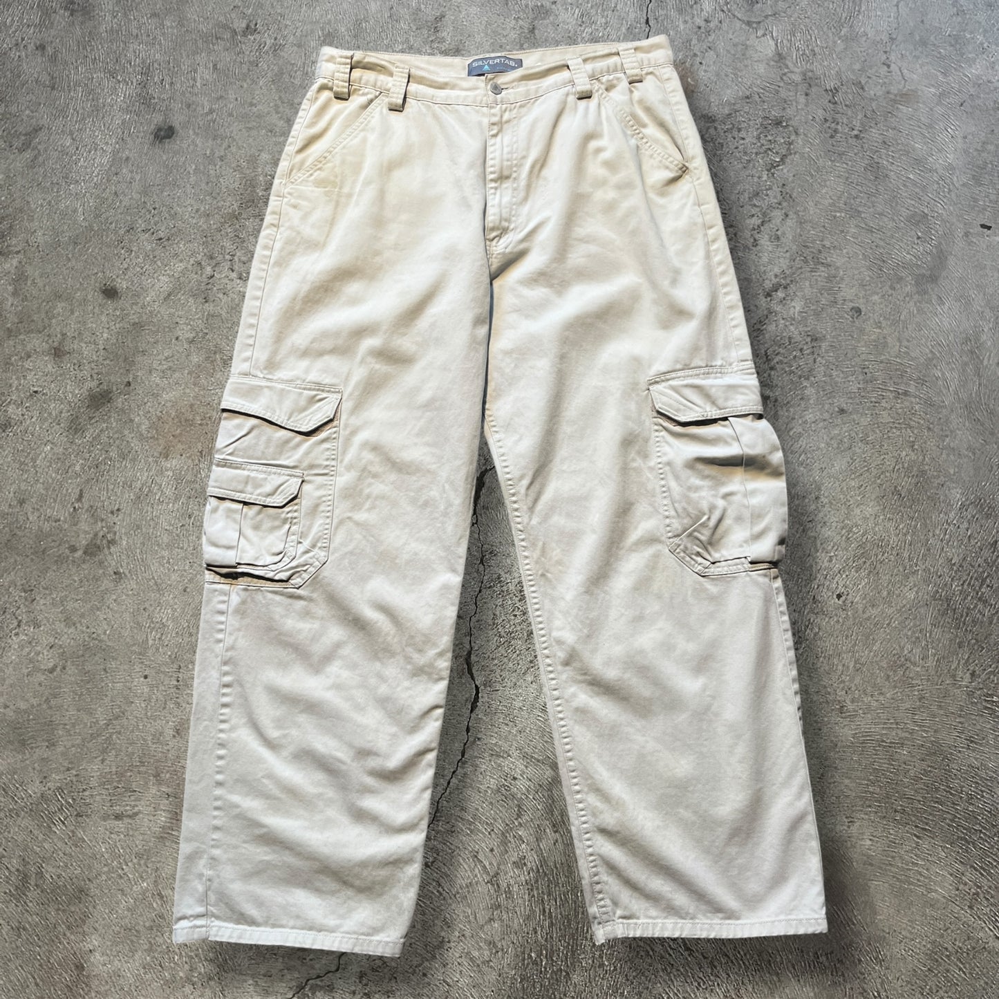 Y2K Levi's Silver Tab Cargo Pants Cream Size 36x30