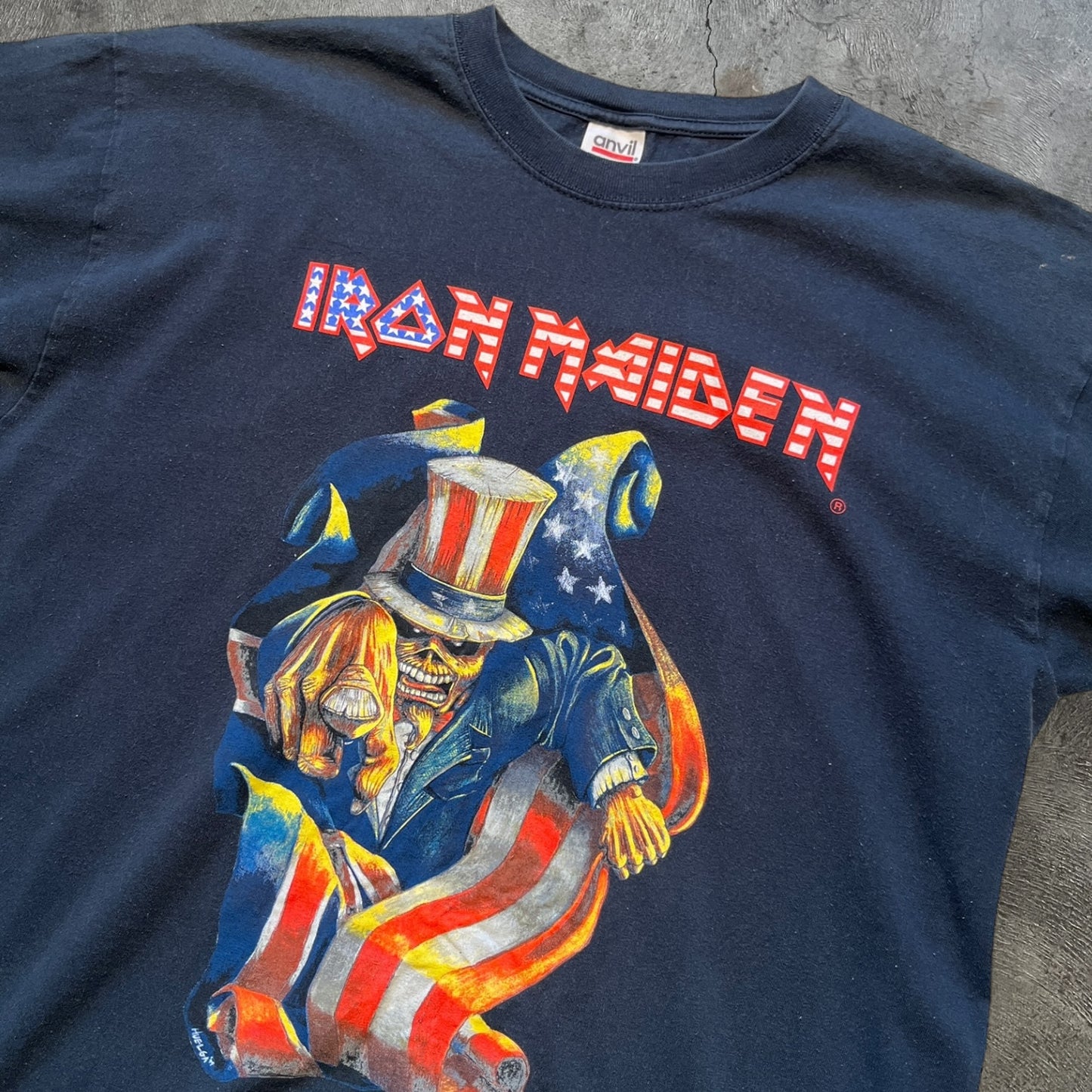 2001 Iron Maiden Uncle Sam Tee Black Size XL