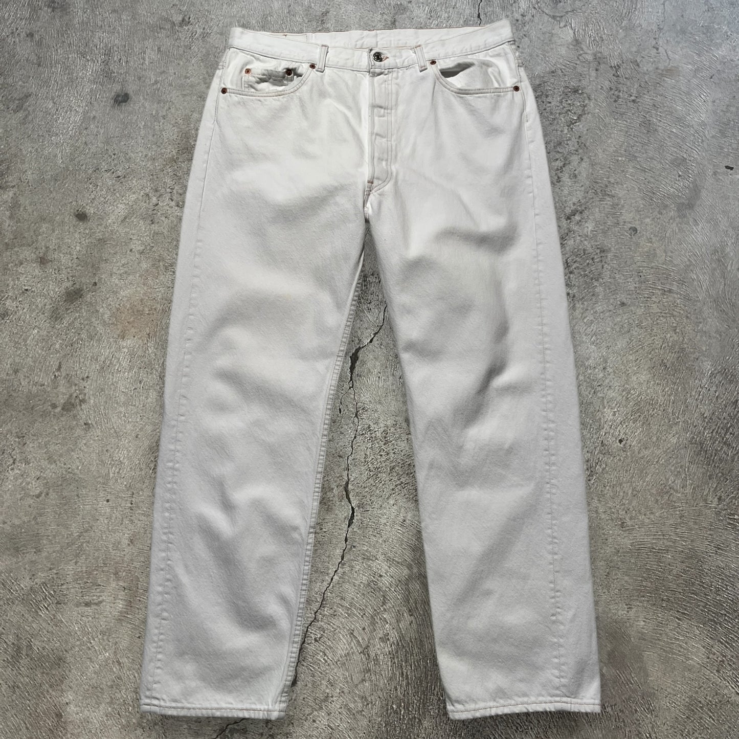 90s Levi's 501 Jeans White Size 36x30