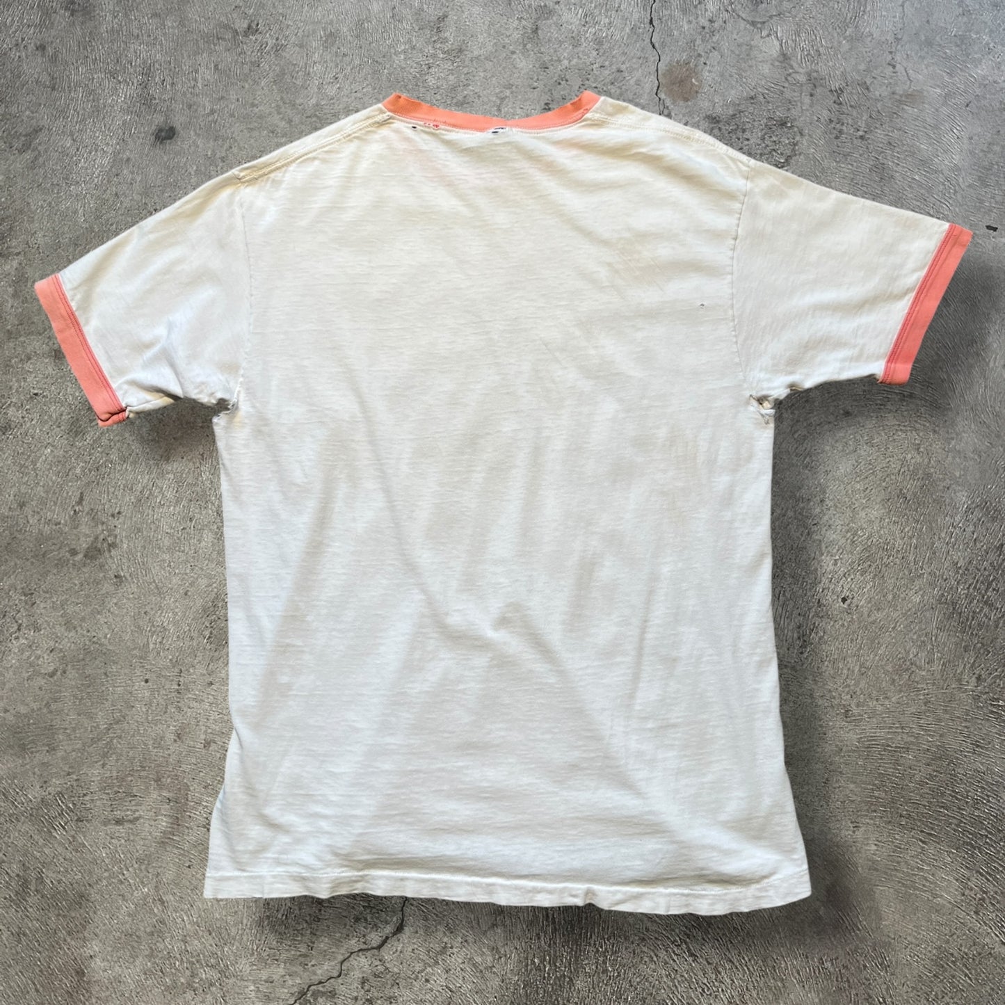 1987 Nike Running Ringer Tee White/Salmon Size Large